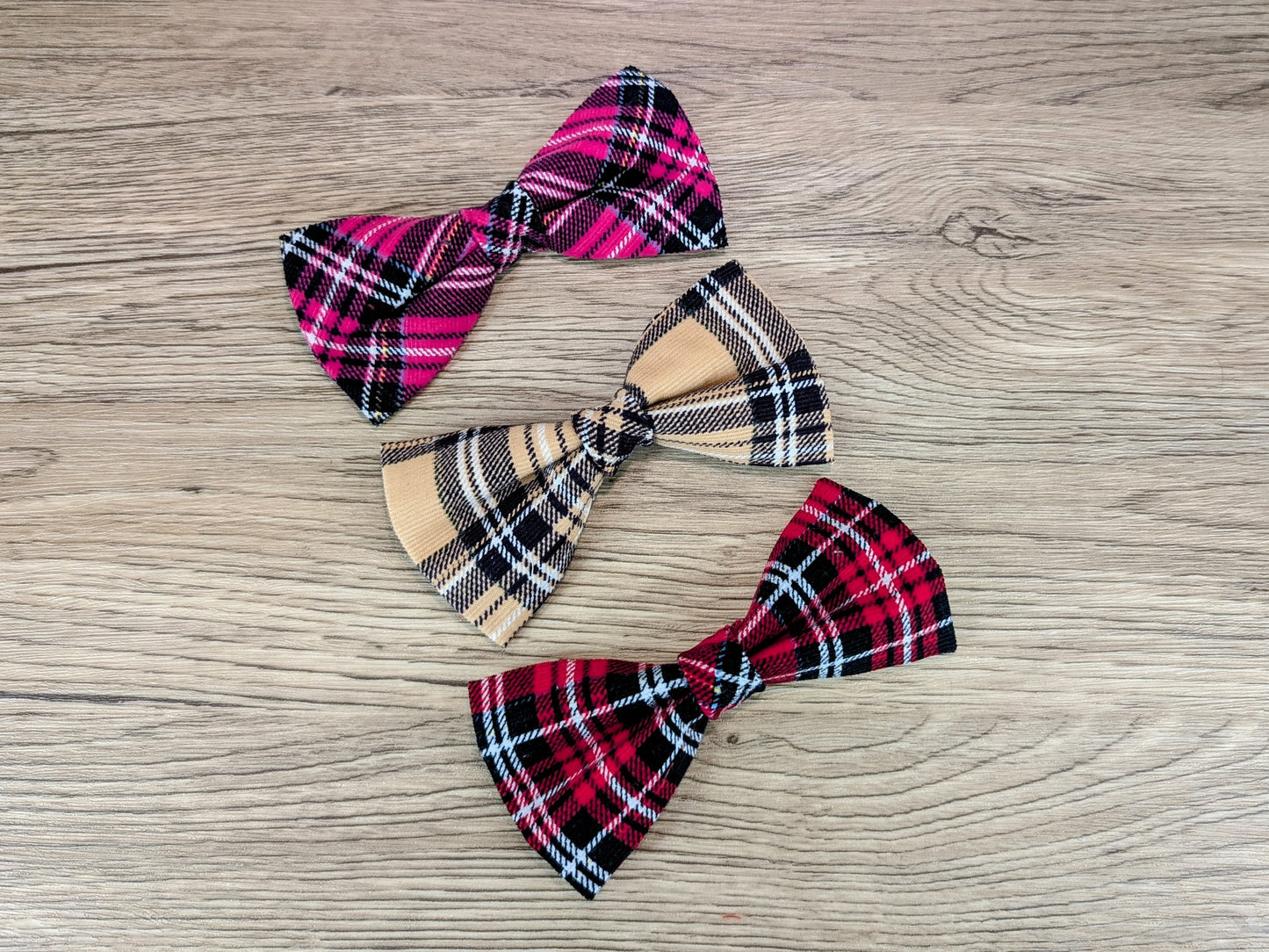 Red Tartan/Plaid Dog Bow Tie