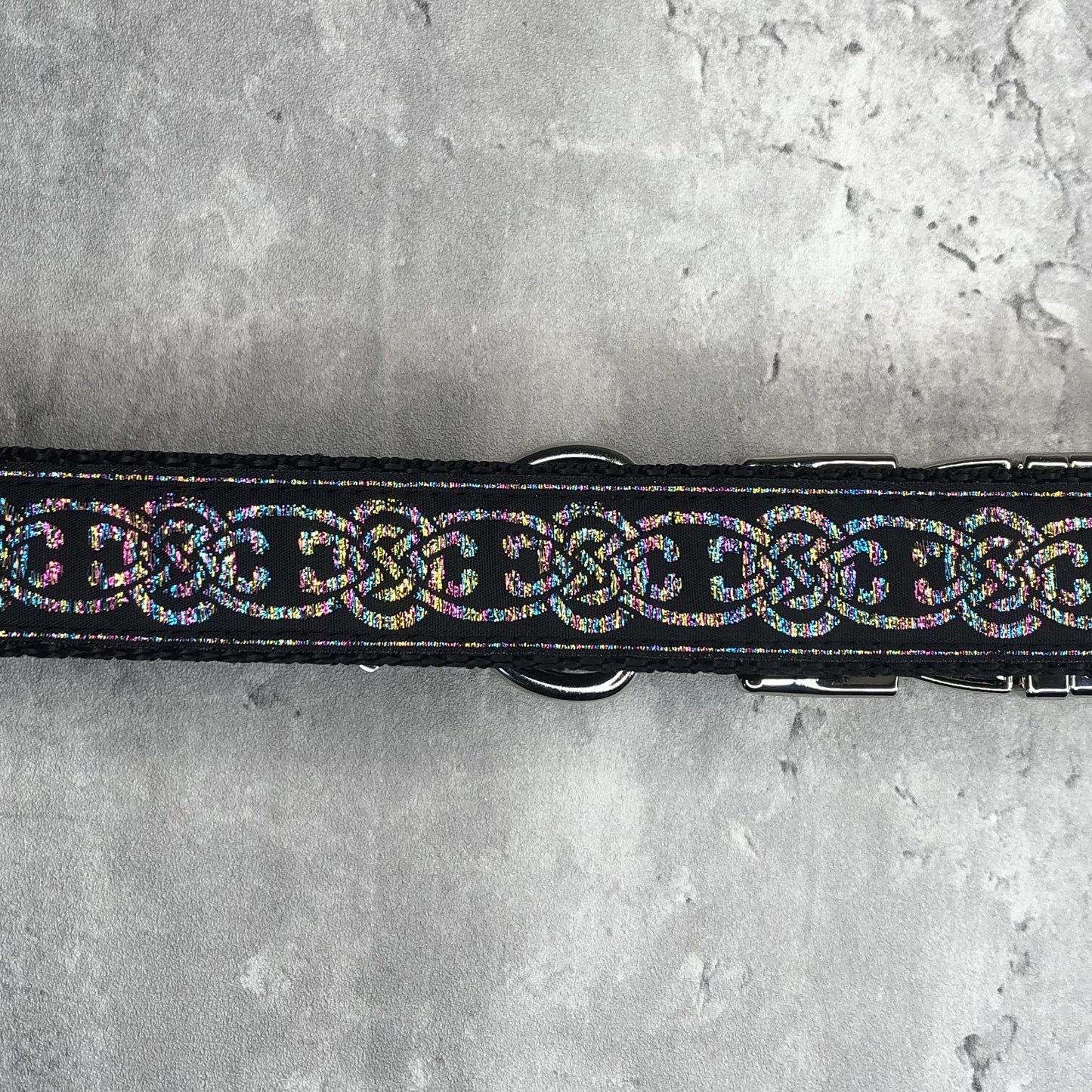 CUSITH Black Celtic Knots Dog Collar