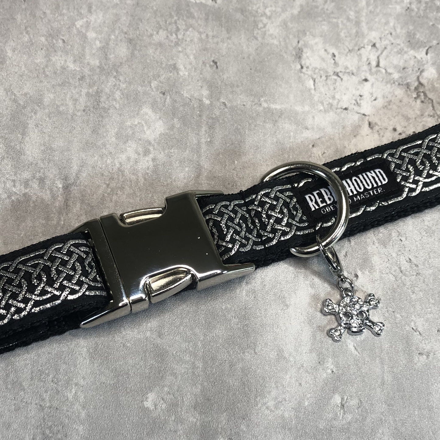 MORRIGAN Black Celtic Knots Dog Collar