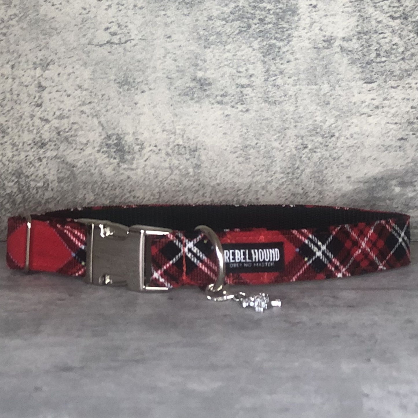 VIXEN Red Tartan Dog Collar