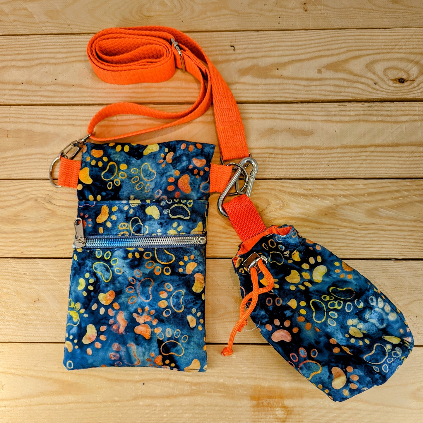 Drawstring Dog Treat Pouch with Matching Dog Walking Bag