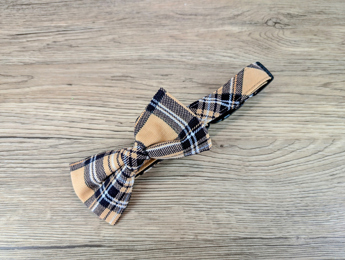 Beige Tartan/Plaid Dog Collar