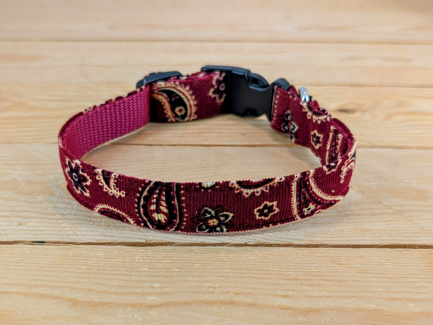 Burgundy Paisley Dog Collar