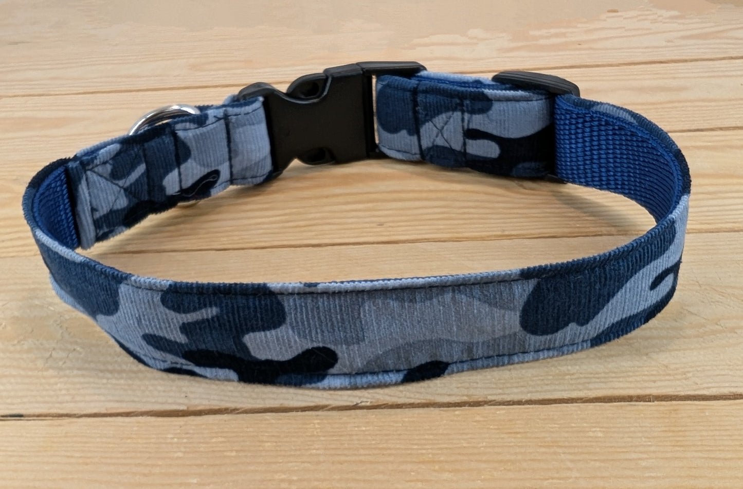 Blue Urban Camo Dog Collar Side View