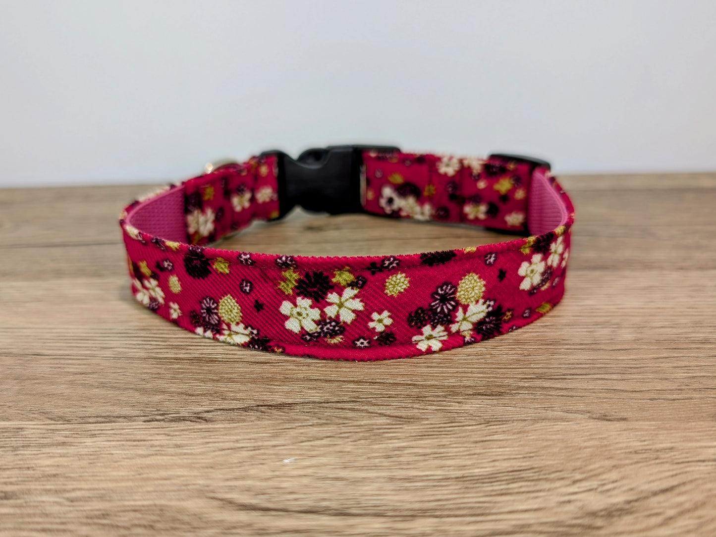 Cerise Floral Dog Collar