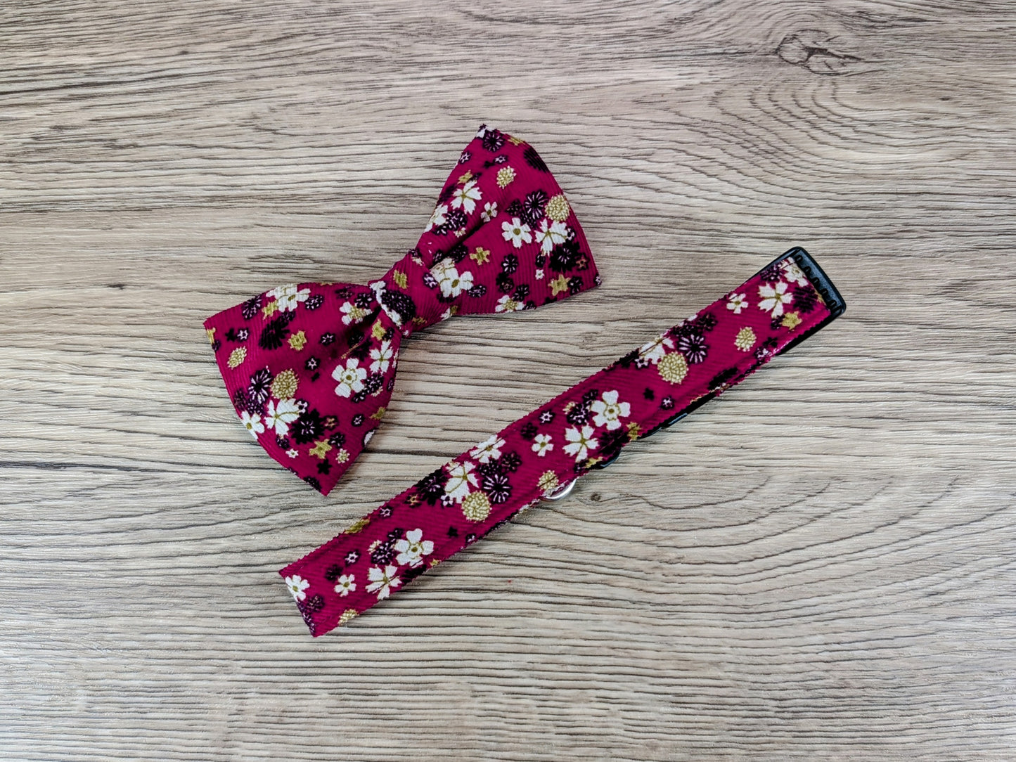 Cerise Floral Dog Collar