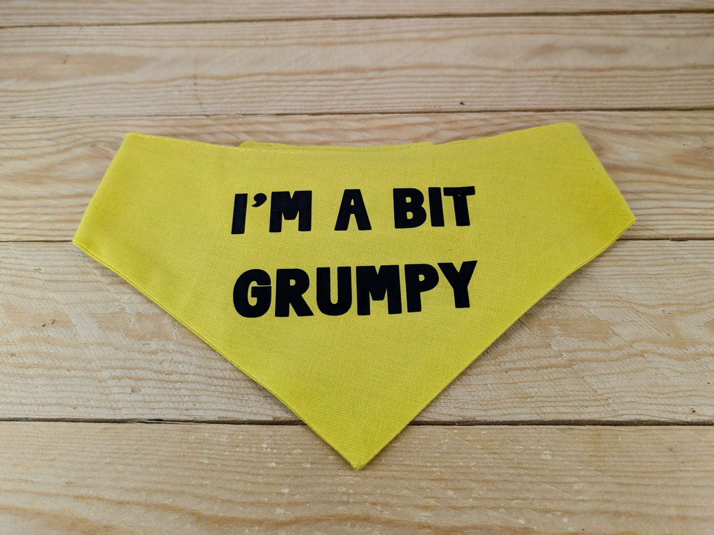 I'm A Bit Grumpy Velcro Dog Bandana Front