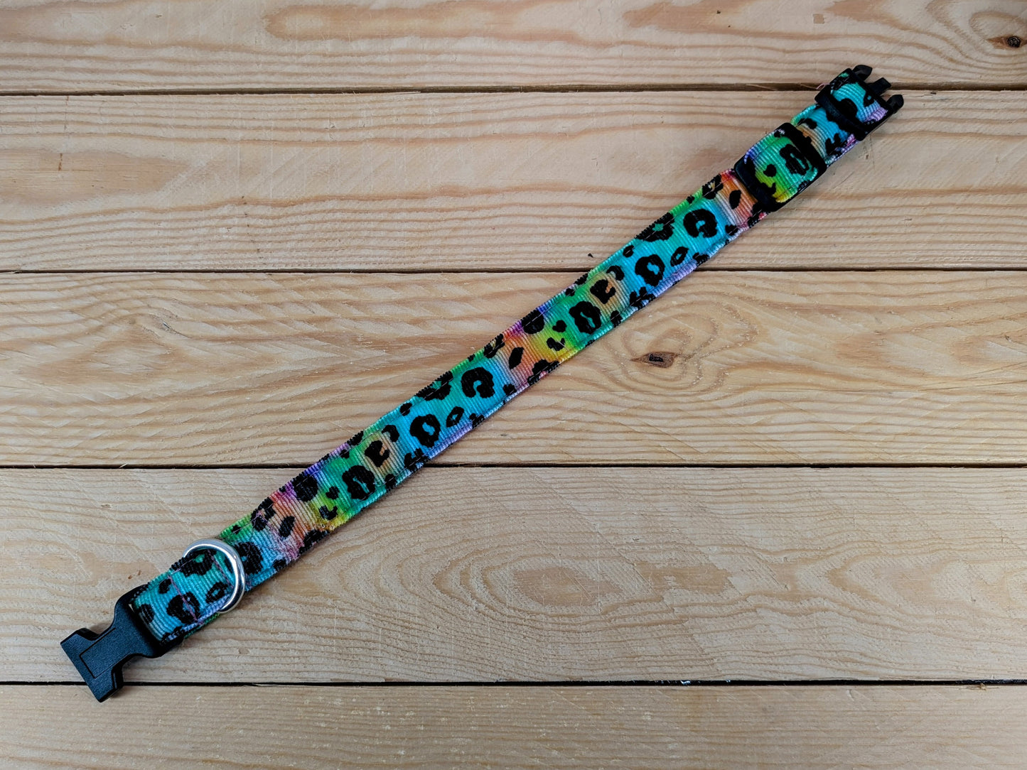 Multi-coloured Leopard Print Dog Collar