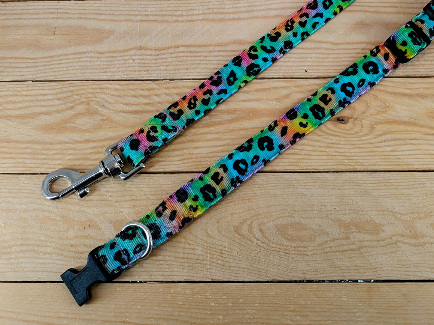 Multi-coloured Leopard Print Dog Lead