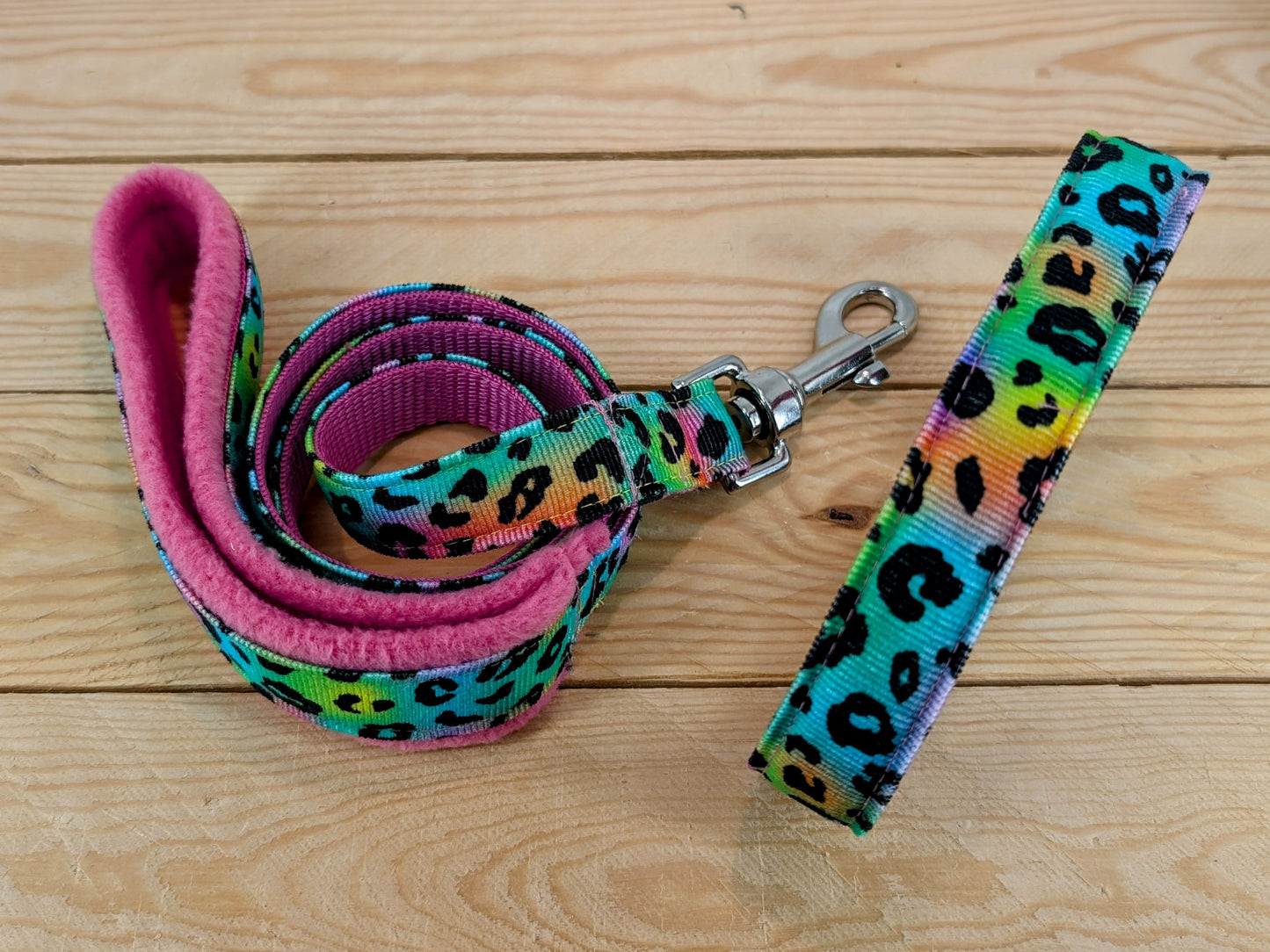 Multi-coloured Leopard Print Dog Lead
