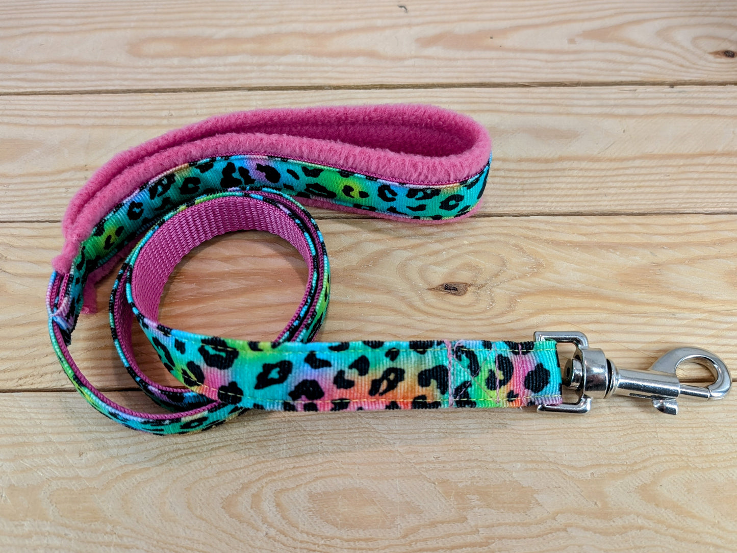 Multi-coloured Leopard Print Dog Lead