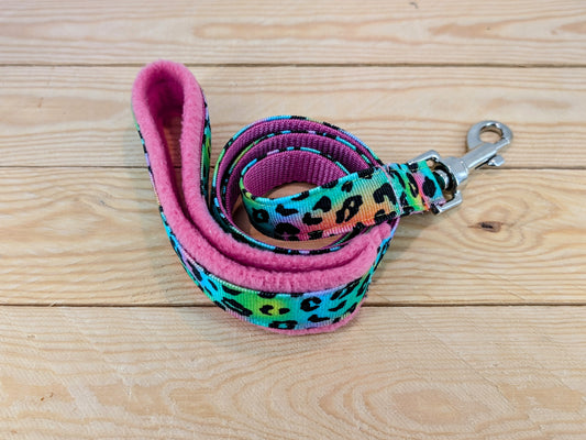 Multi-coloured Leopard Print Dog Lead