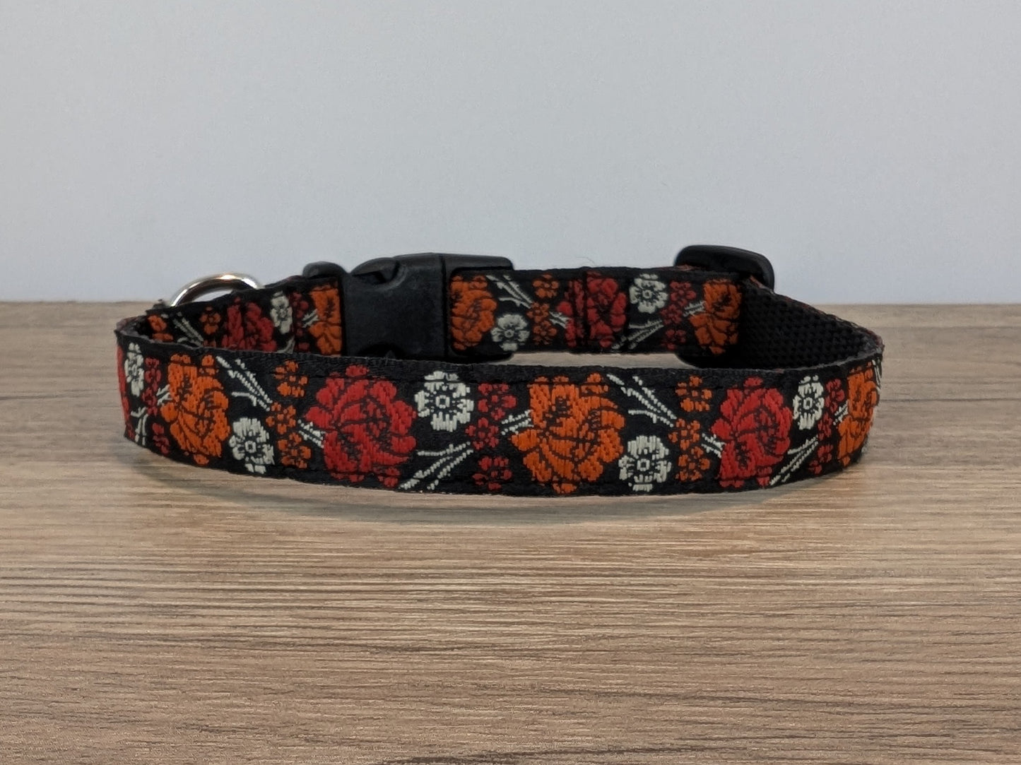 Orange and Red Floral Small Dog/Puppy Collar