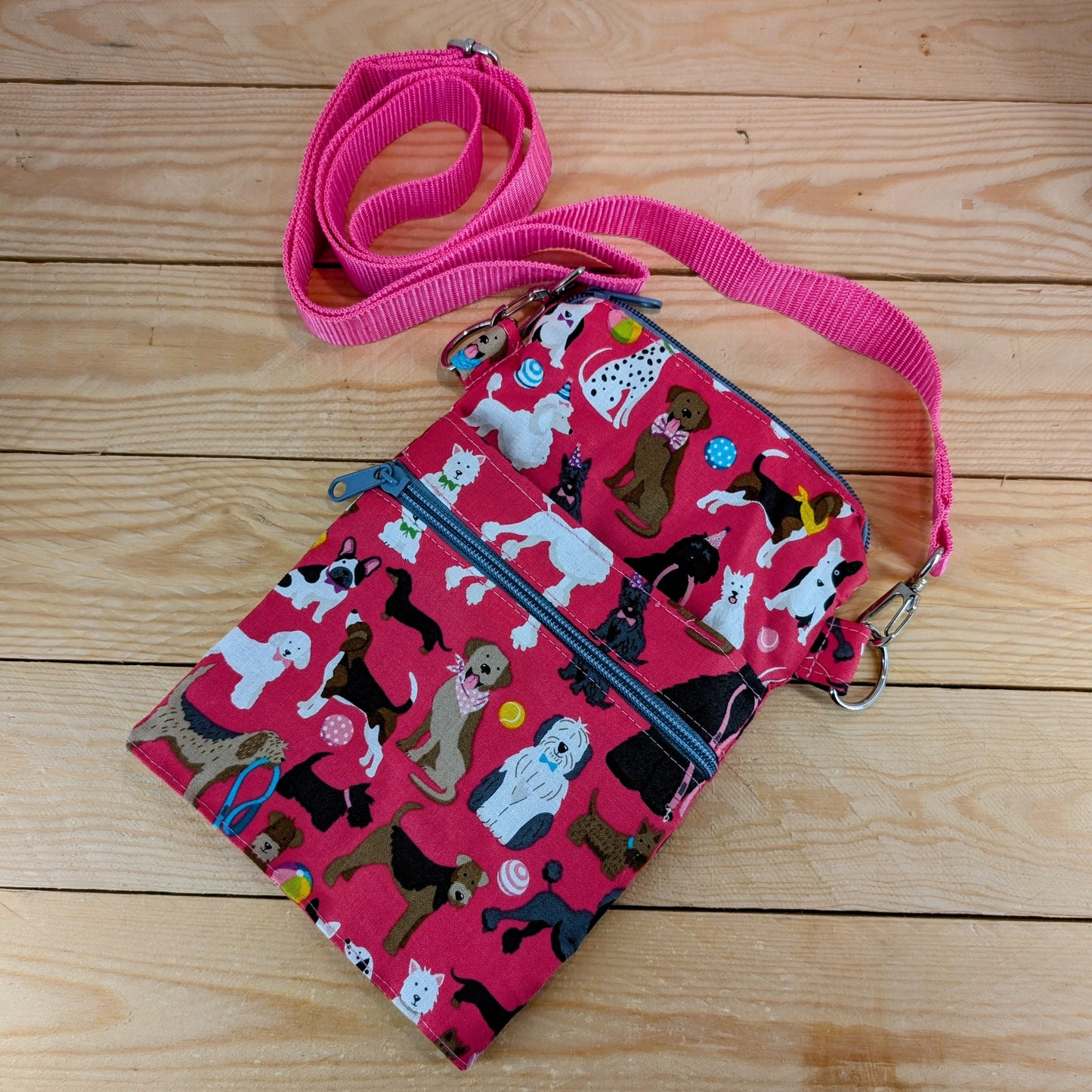 Pink Dogs Cross Body Dog Walking Bag