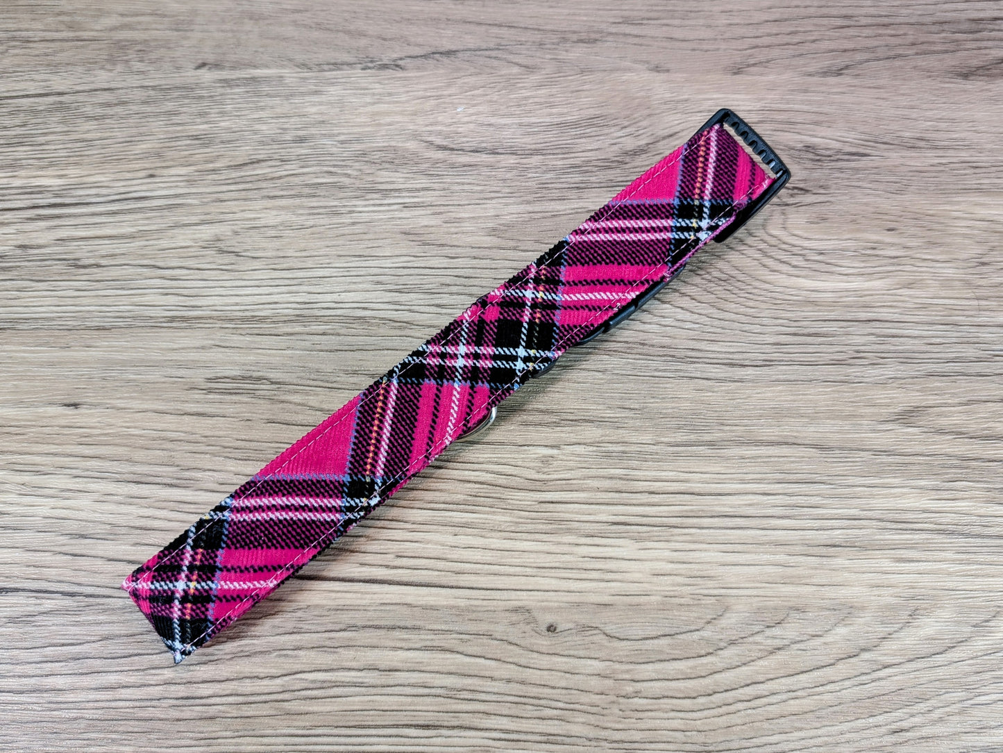 Cerise Pink Tartan/Plaid Dog Collar