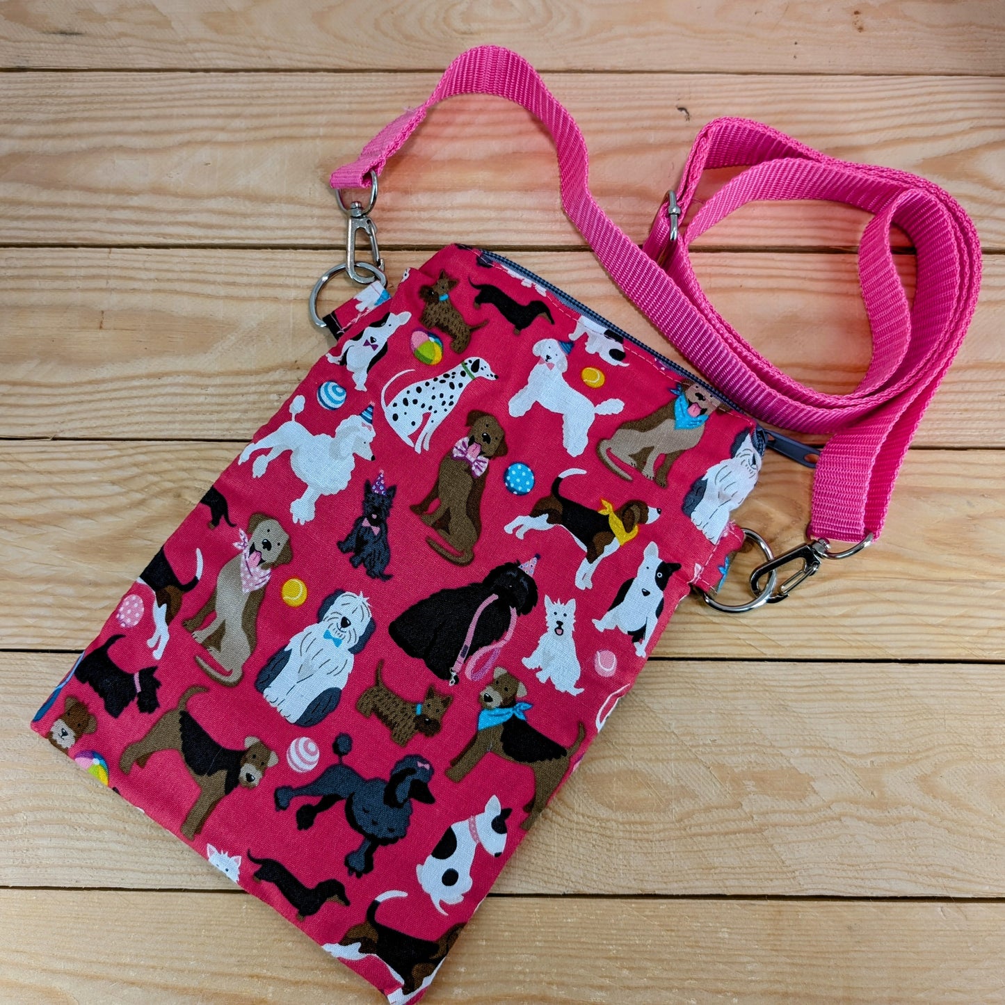 Pink Dogs Cross Body Dog Walking Bag
