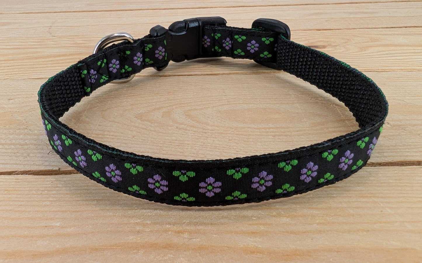 Purple and Green Floral Dots Small Dog/Puppy Collar
