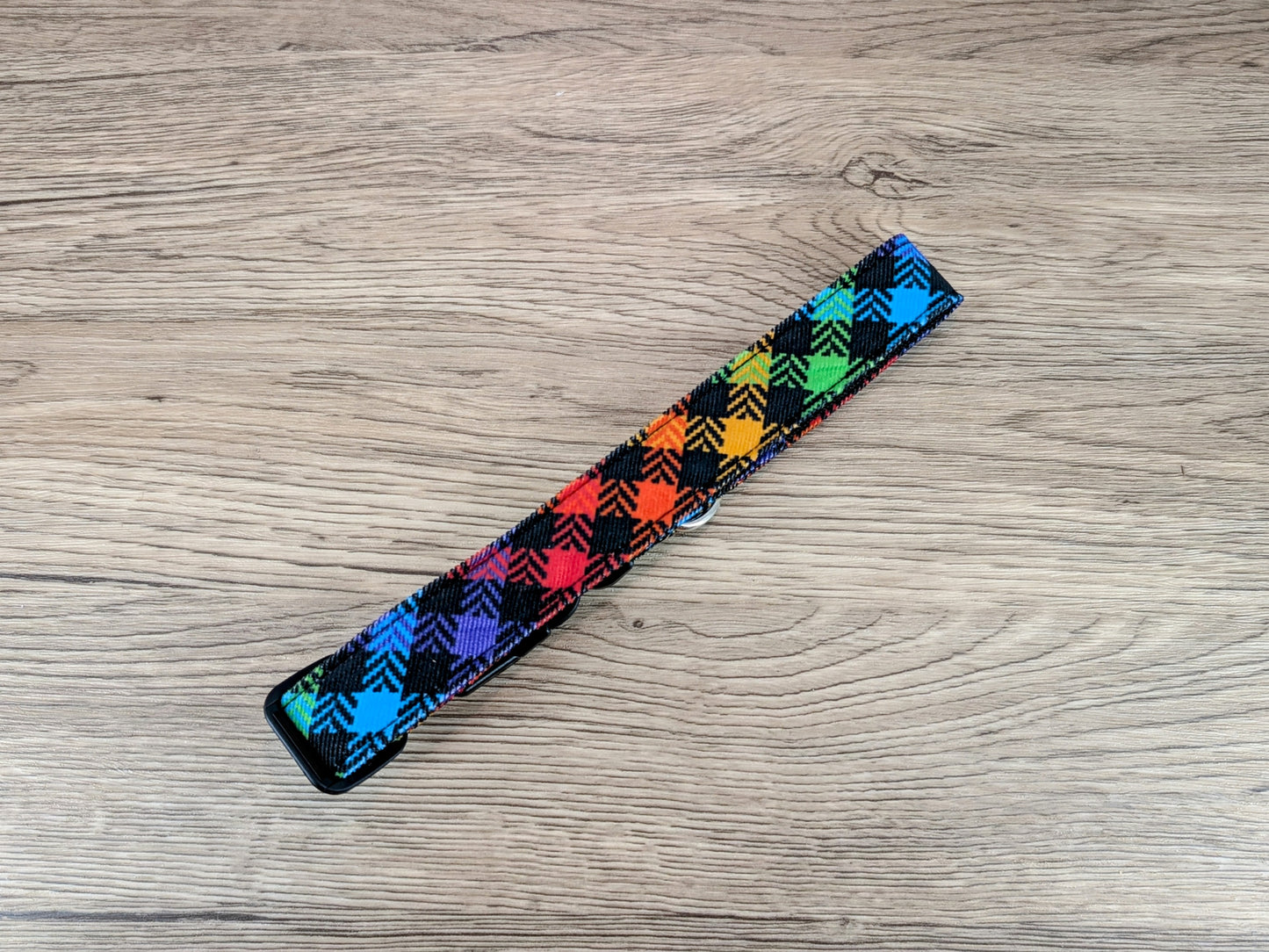Rainbow Check Dog Collar