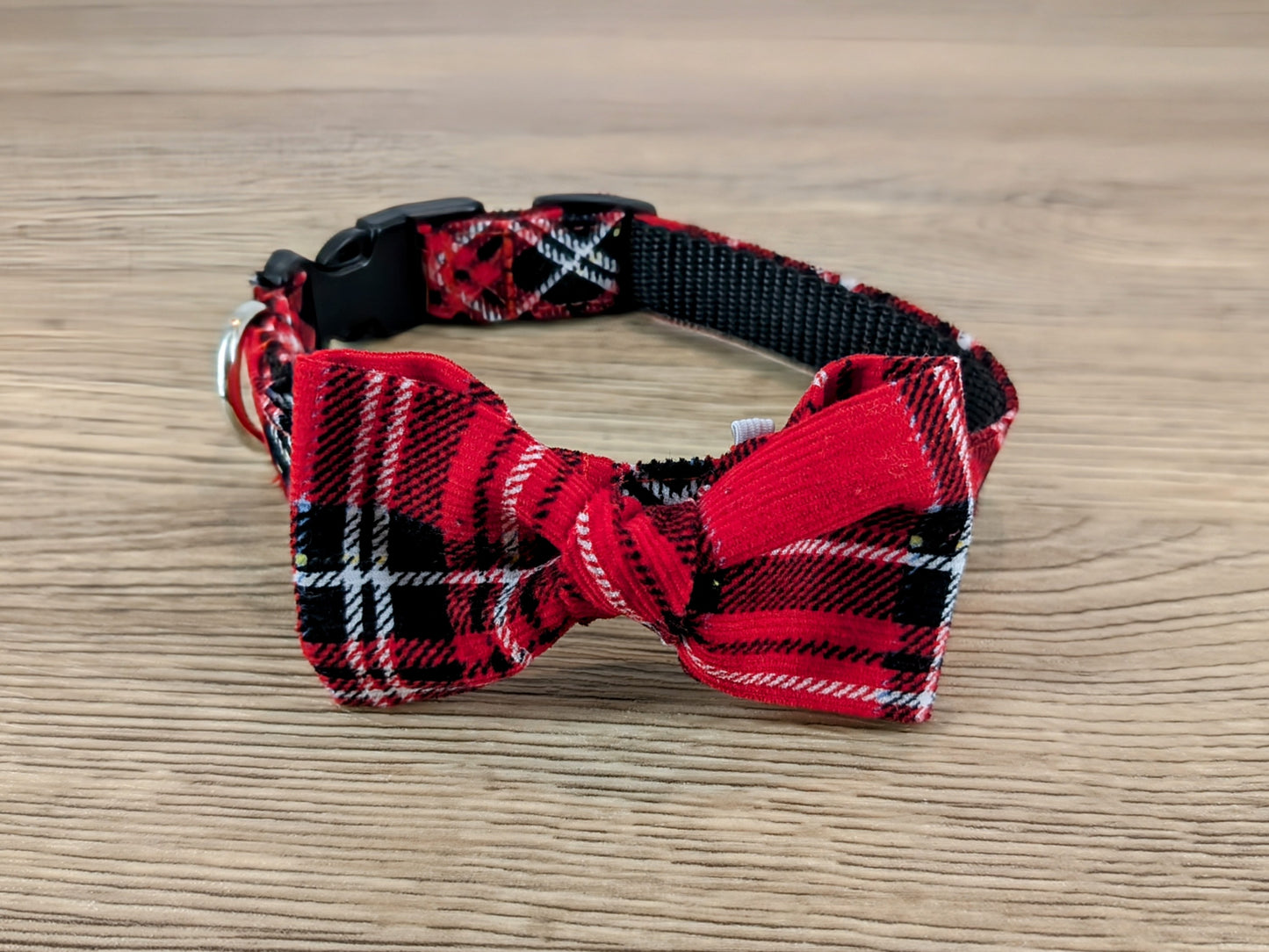 Red Tartan/Plaid Dog Bow Tie