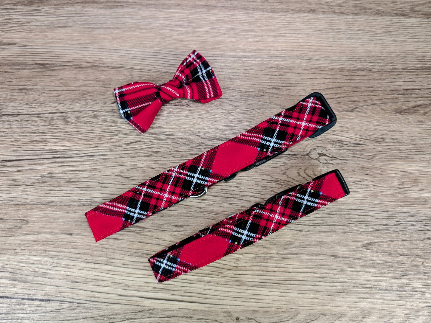 Red Tartan/Plaid Dog Collar