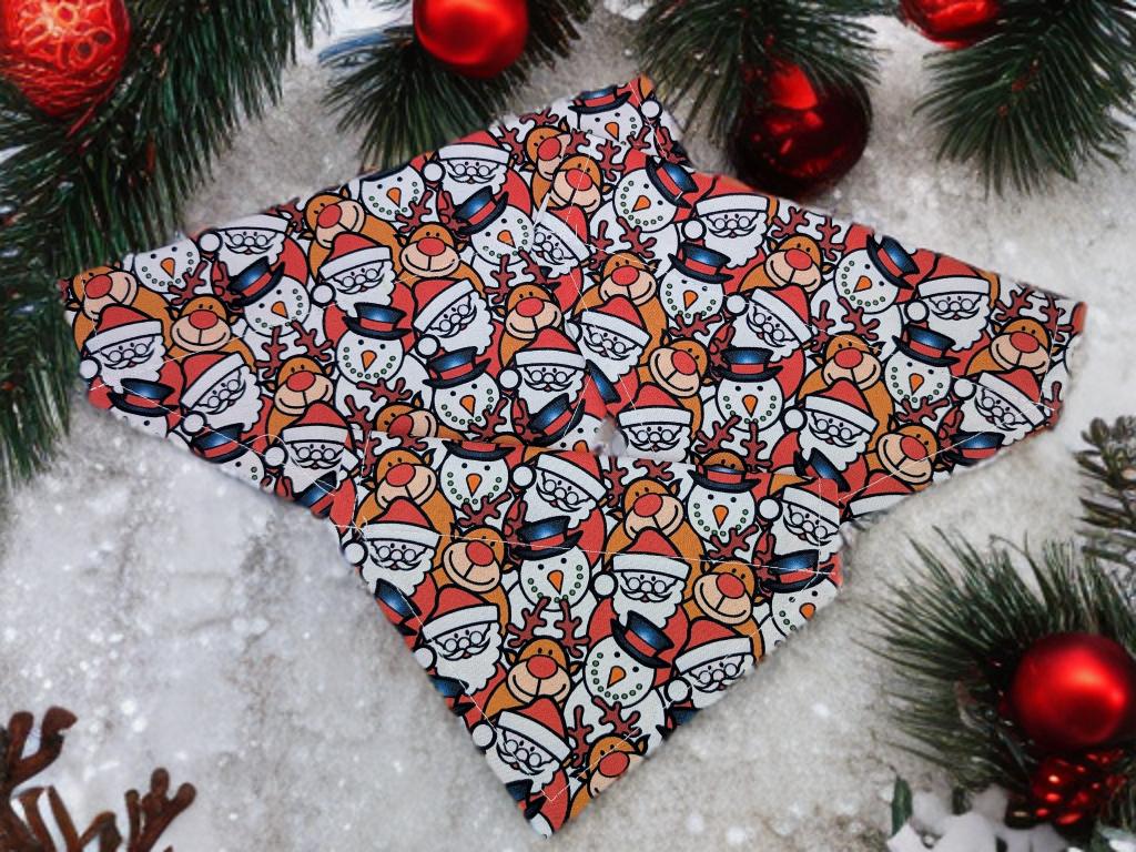 Santa and Snowmen Christmas Dog Bandana