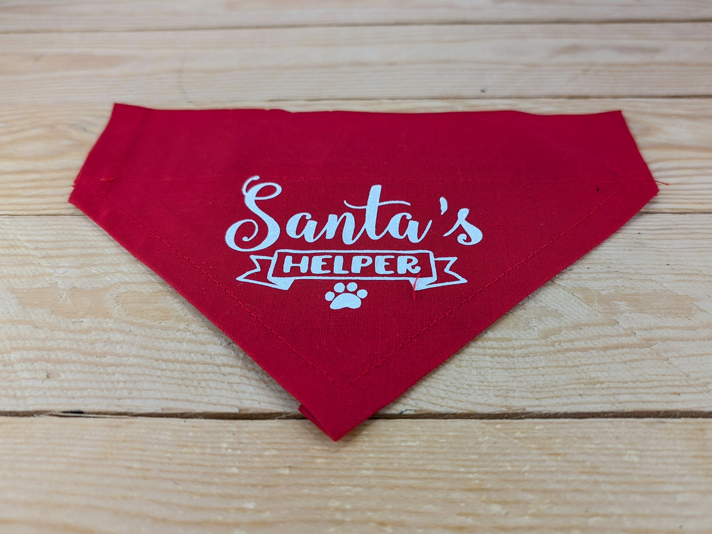 Santa's Helper Dog Bandana Front
