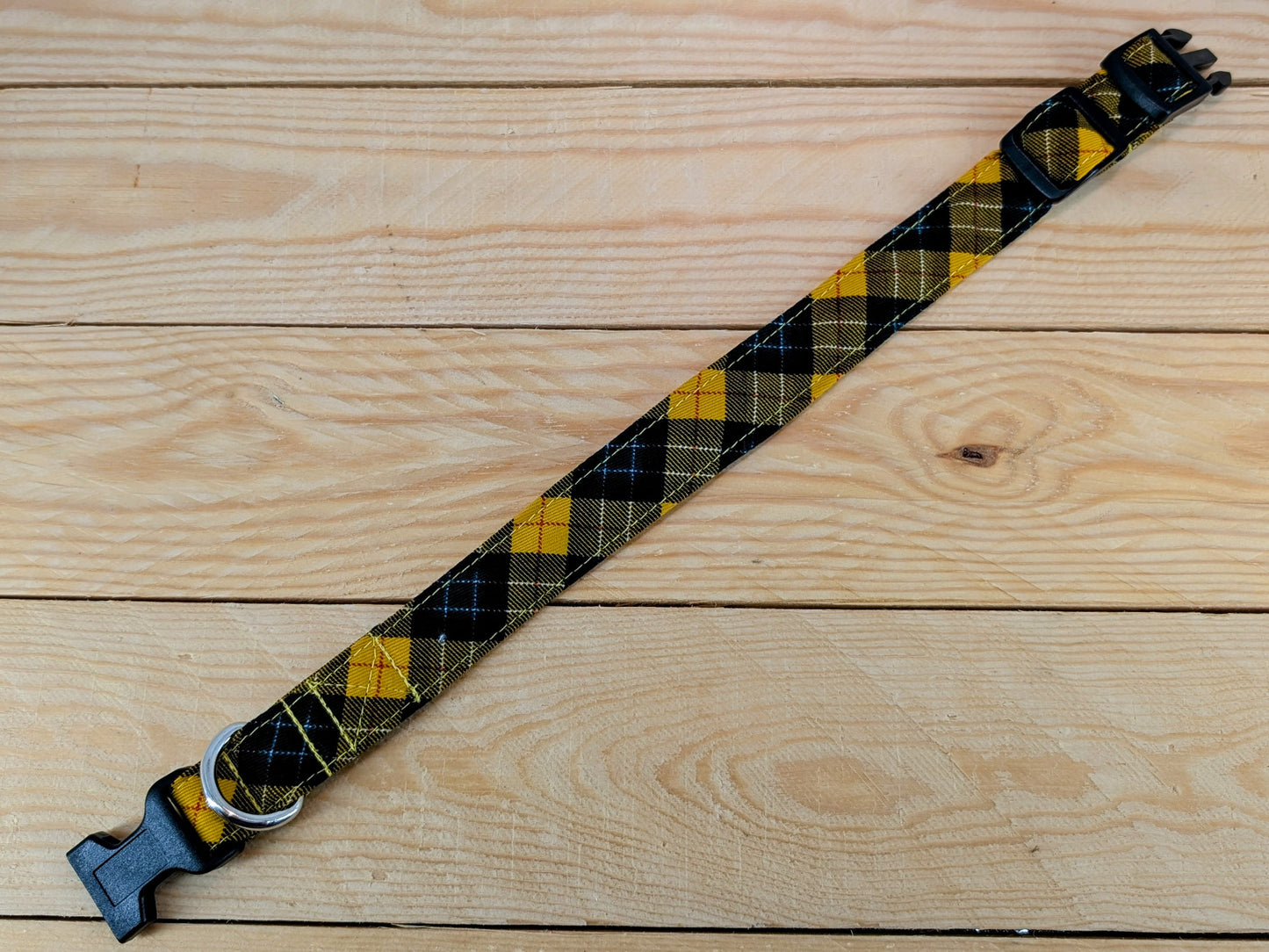 Yellow Check Dog Collar