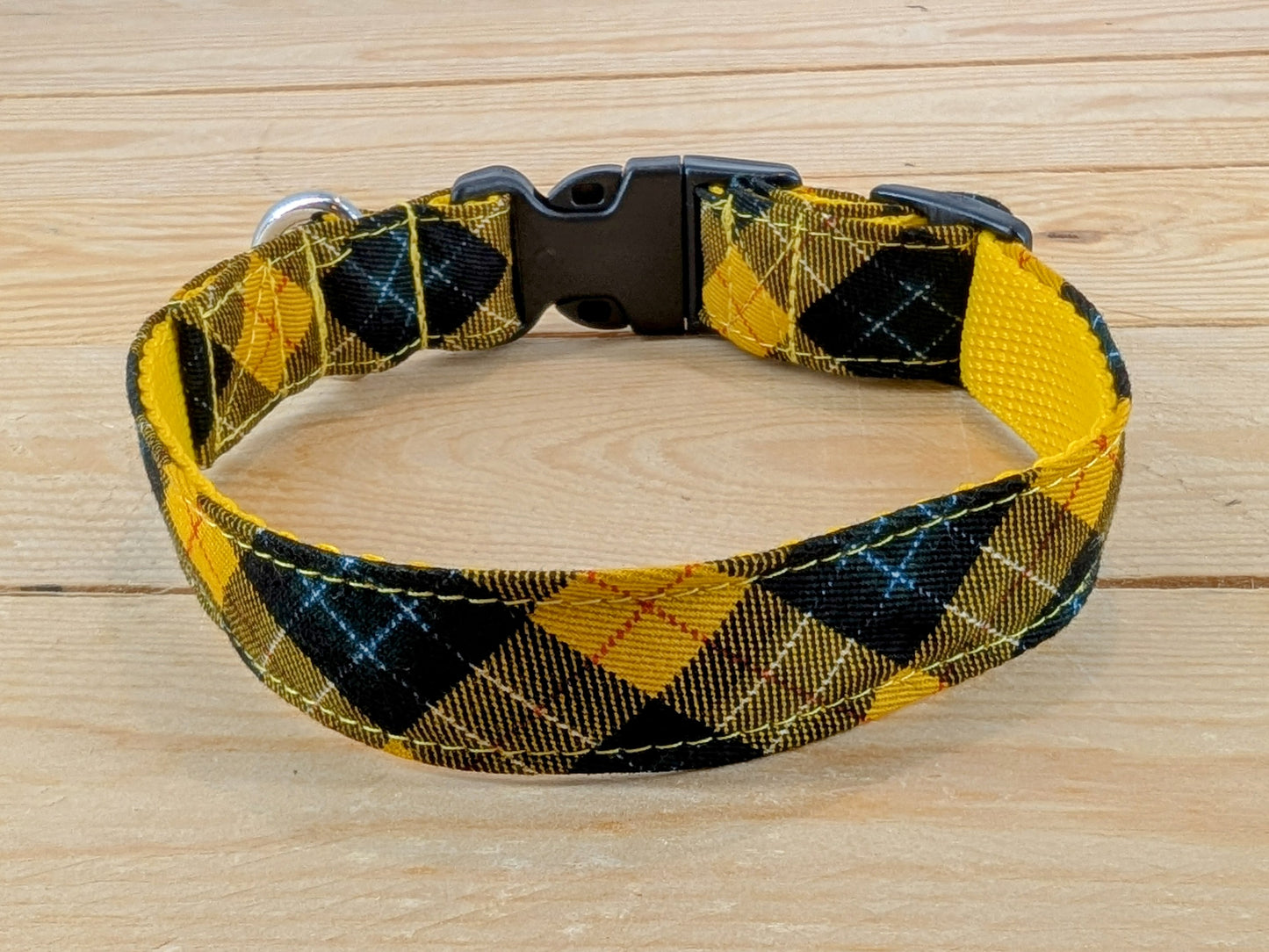 Yellow Check Dog Collar