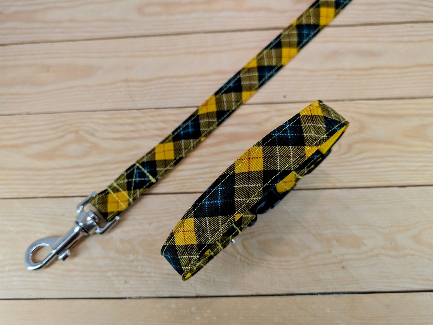 Yellow Check Dog Lead