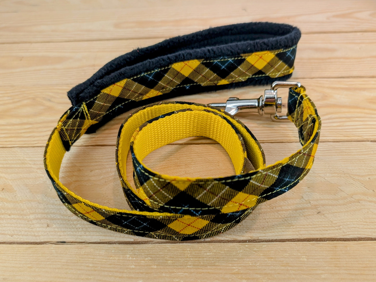 Yellow Check Dog Lead