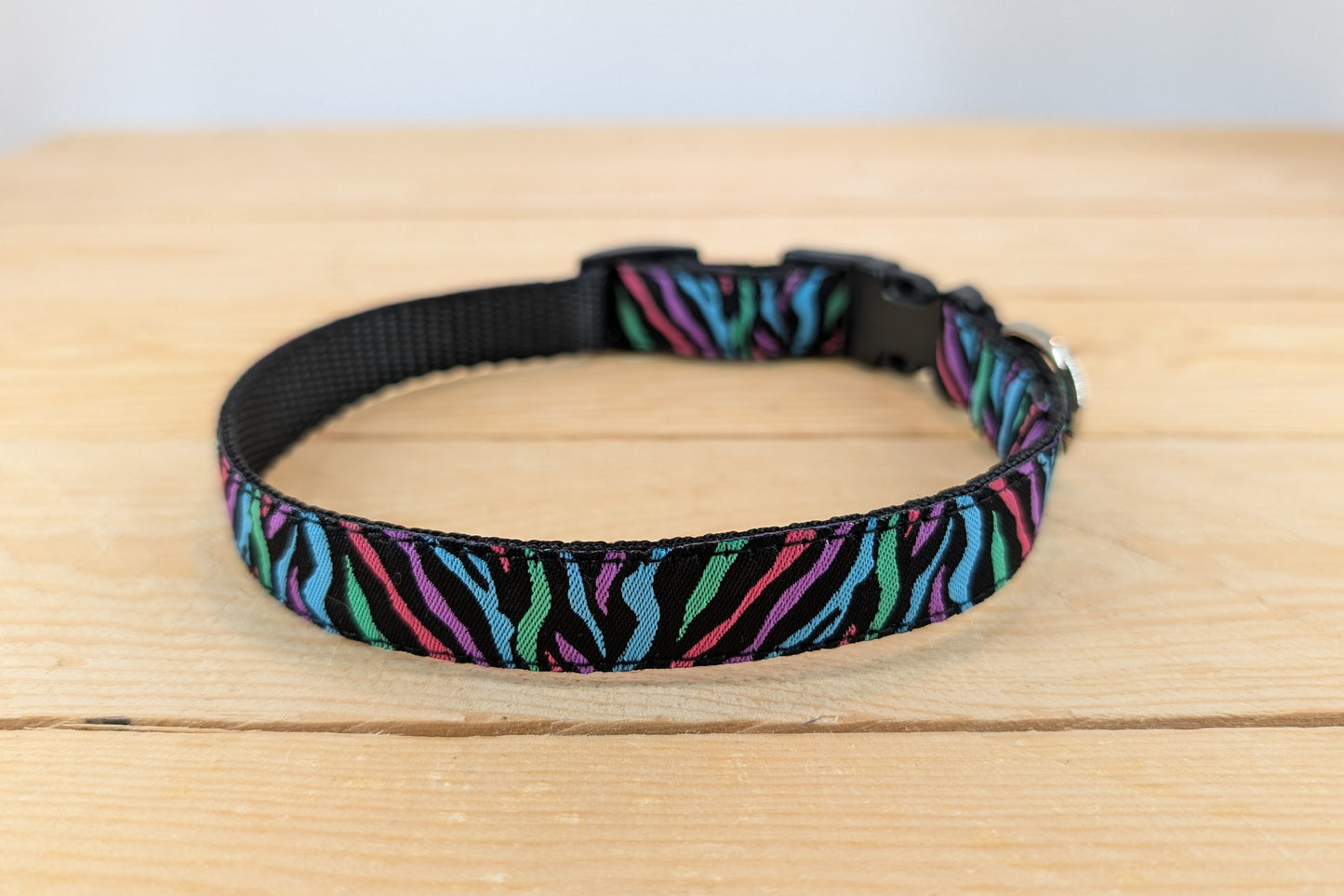 Multi-colour Stripy Pattern Small Dog/Puppy Collar Front