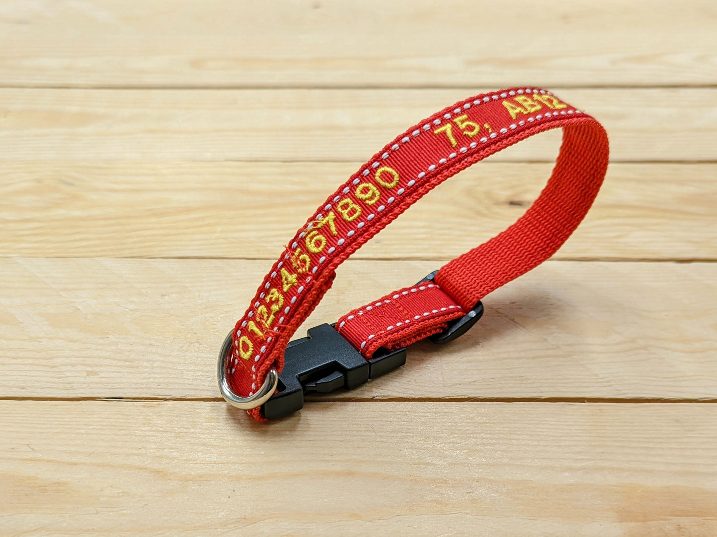 Personalised Embroidered Identity Red Dog Collar