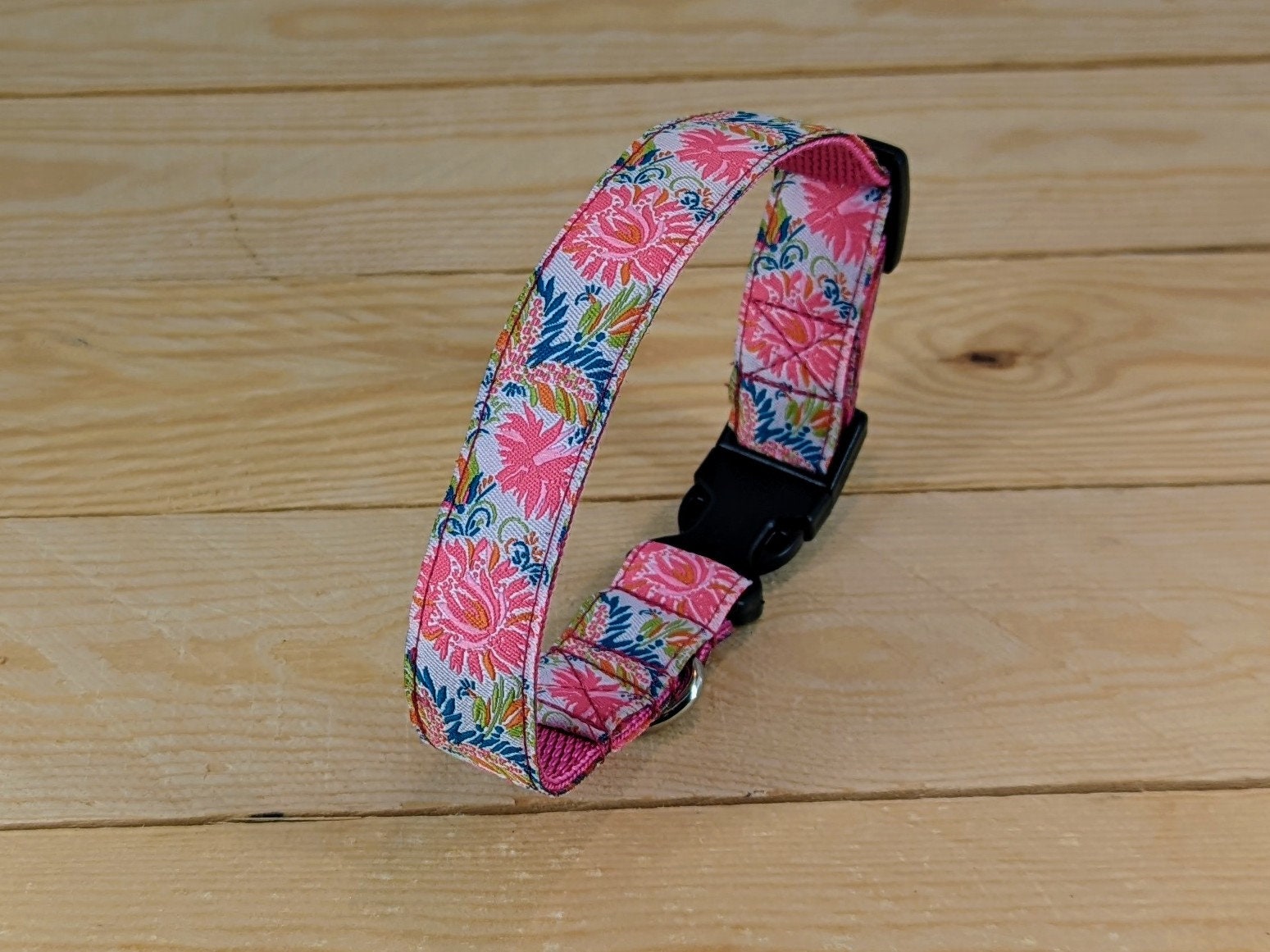 Pink Floral Dog Collar