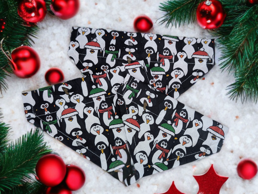 Christmas Penguins Dog Bandana