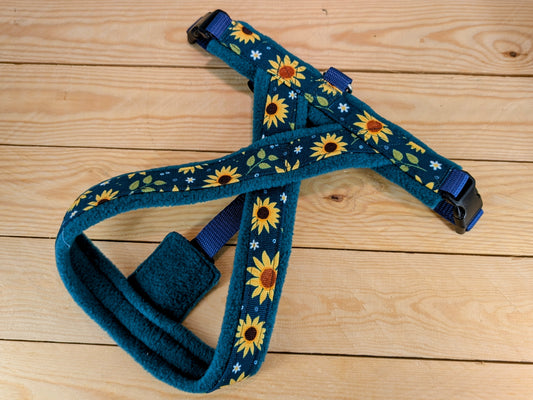 Sunflowers Fleece Lined Dog Harness