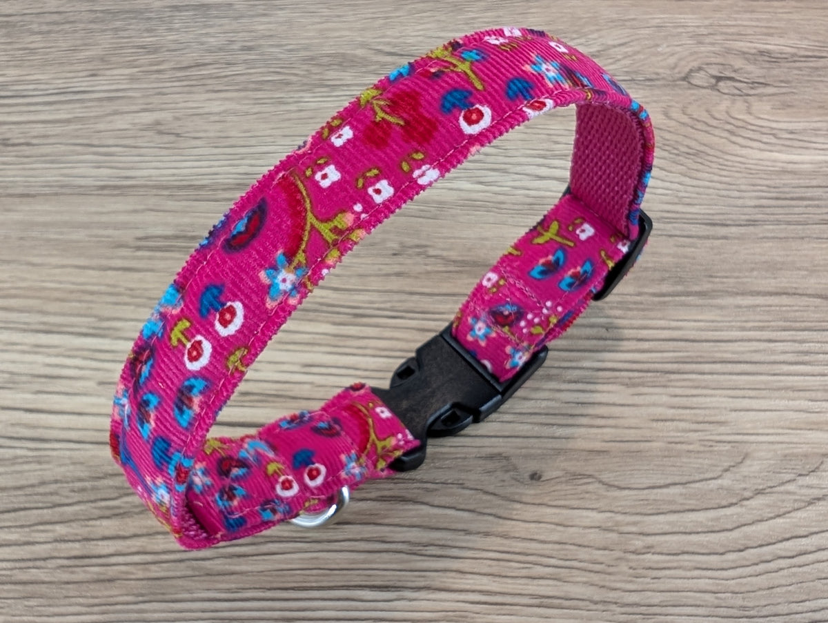Hot Pink Dainty Floral Dog Collar
