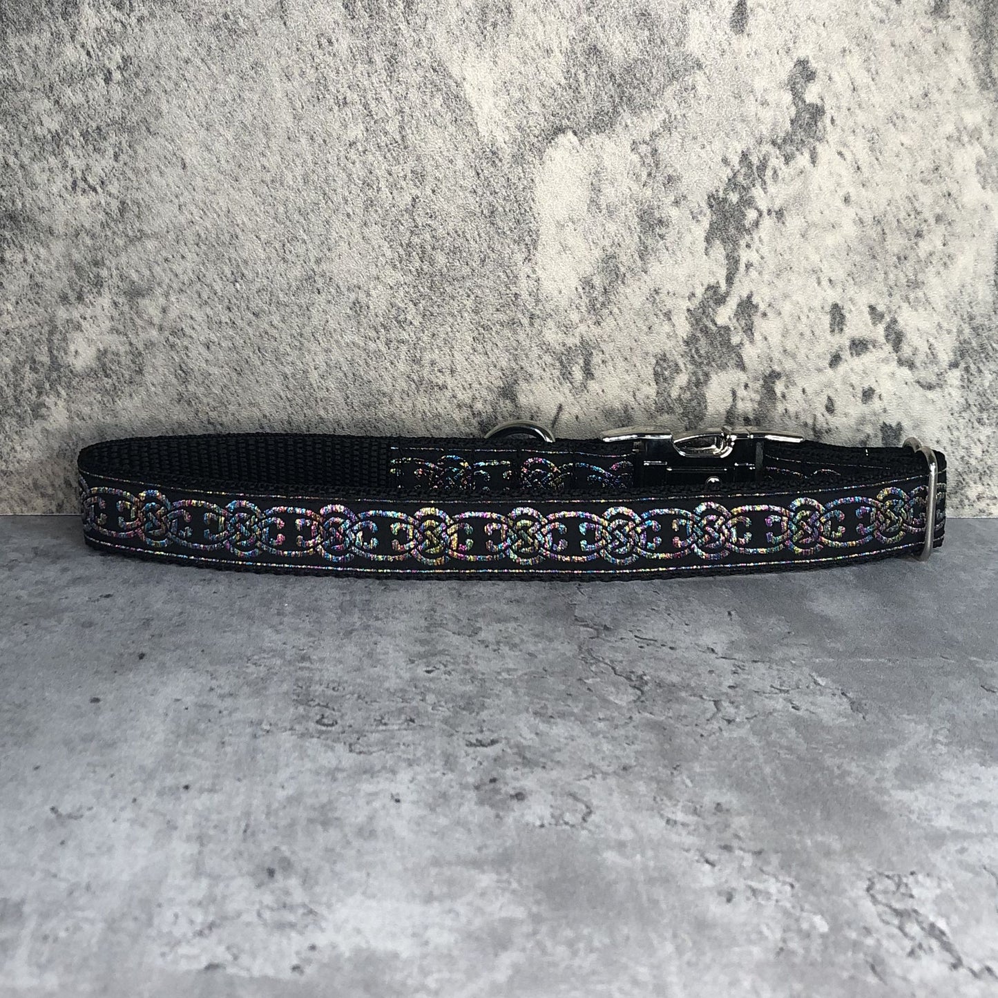 CUSITH Black Celtic Knots Dog Collar