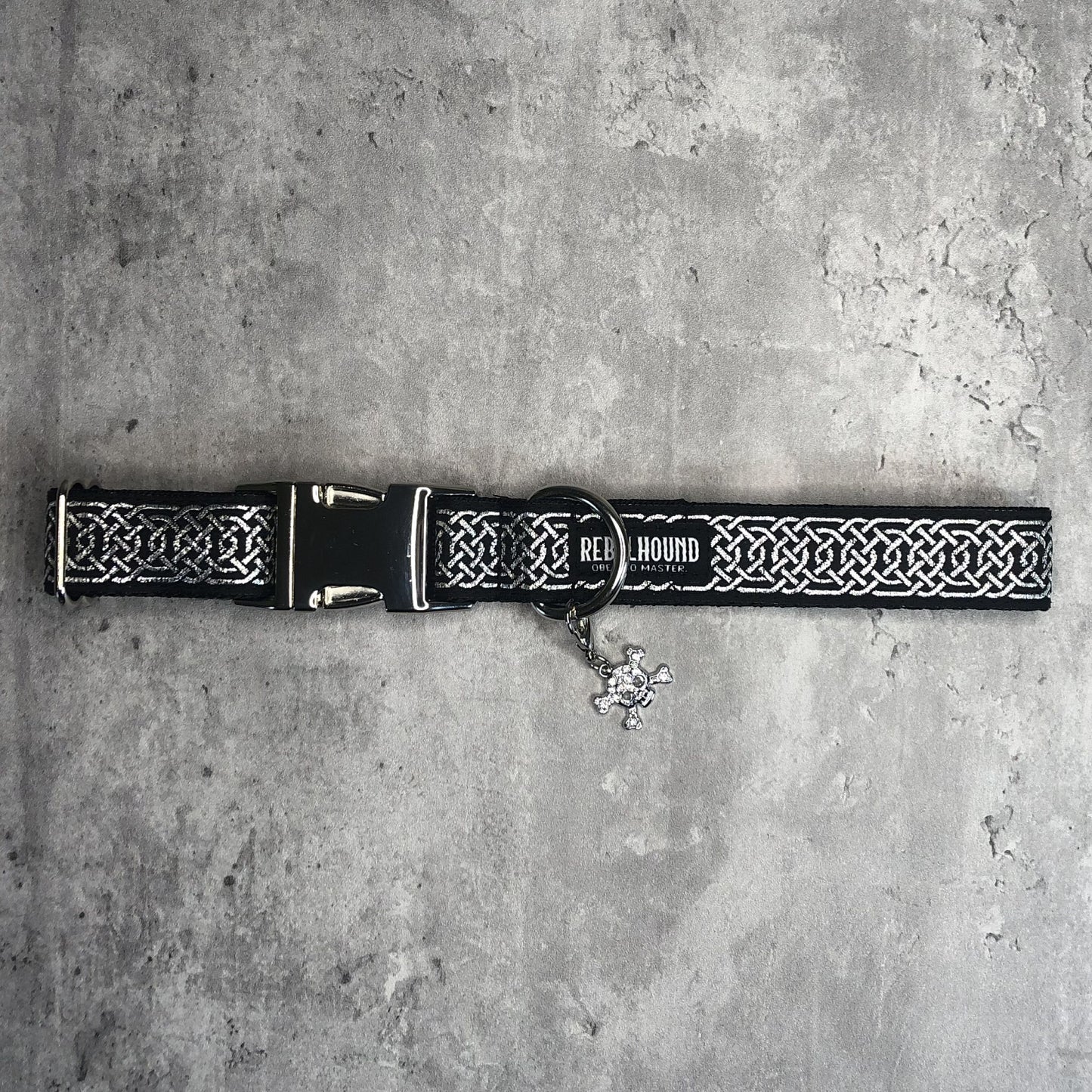 MORRIGAN Black Celtic Knots Dog Collar