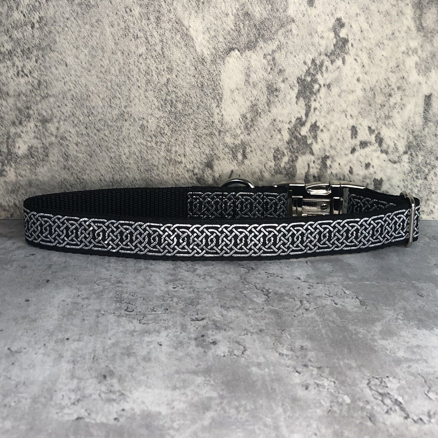 MORRIGAN Black Celtic Knots Dog Collar