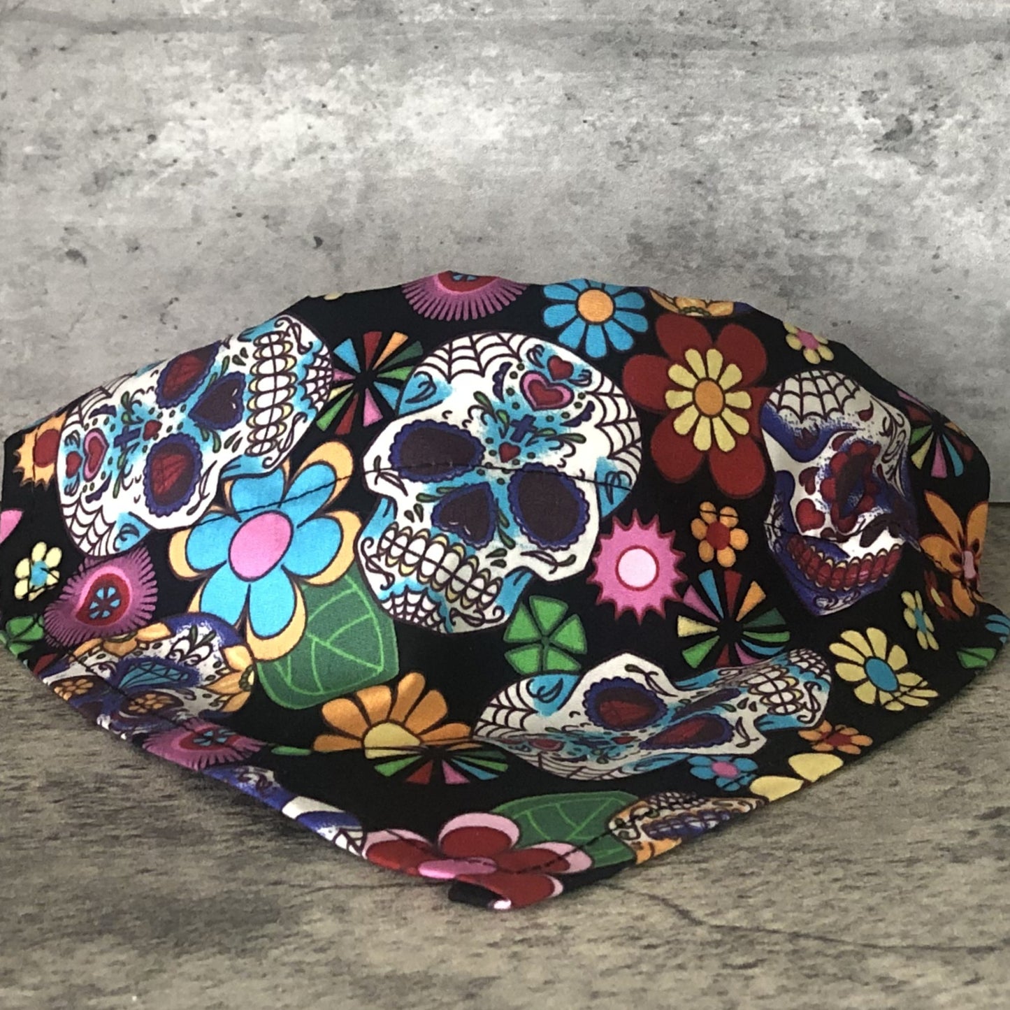 MUERTOS Black Sugar Skull Dog Bandana