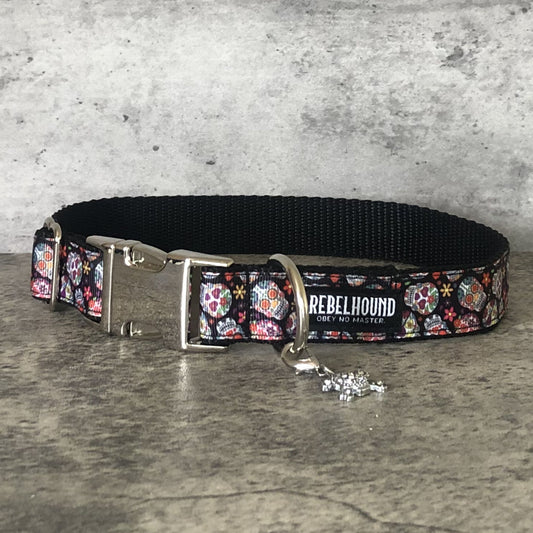 MUERTOS Sugar Skulls Dog Collar