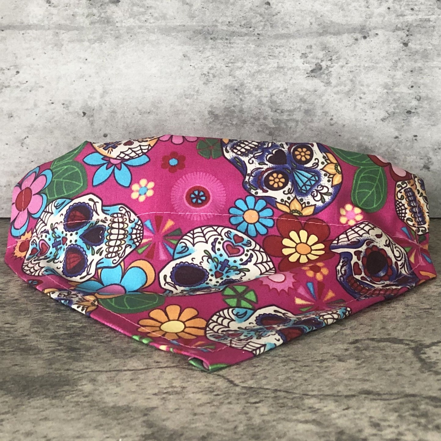 MUERTOS Pink Sugar Skull Dog Bandana