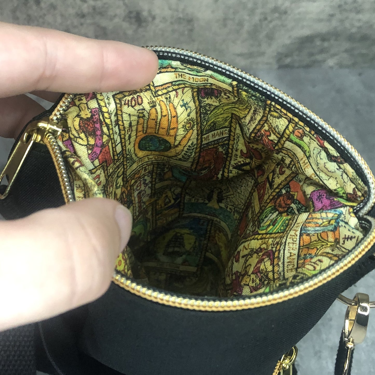 ONYX Black and Gold Waterproof Dog Walking Cross Body Bag