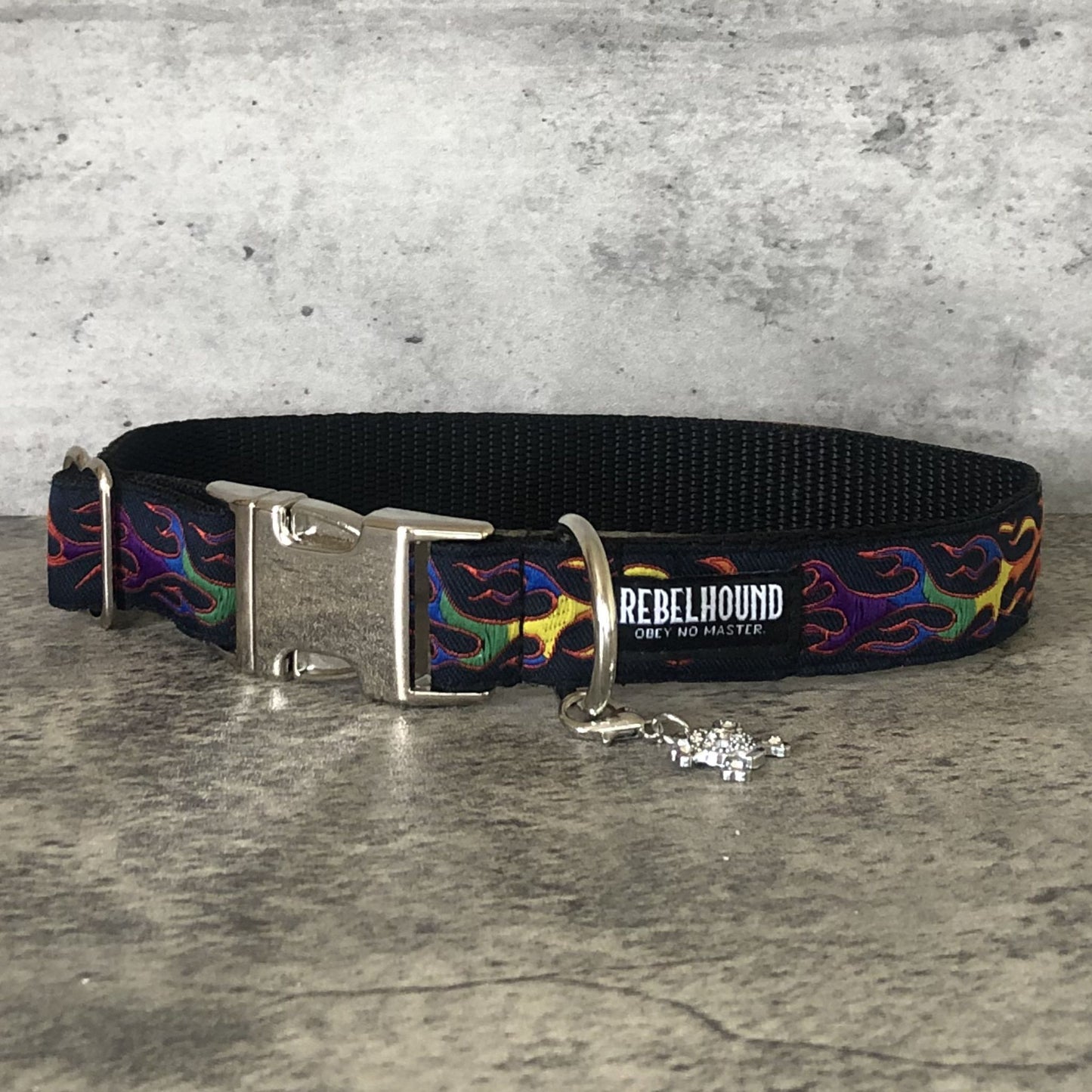 PRYDE Rainbow Flames Dog Collar