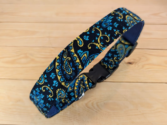 Blue Paisley Dog Collar