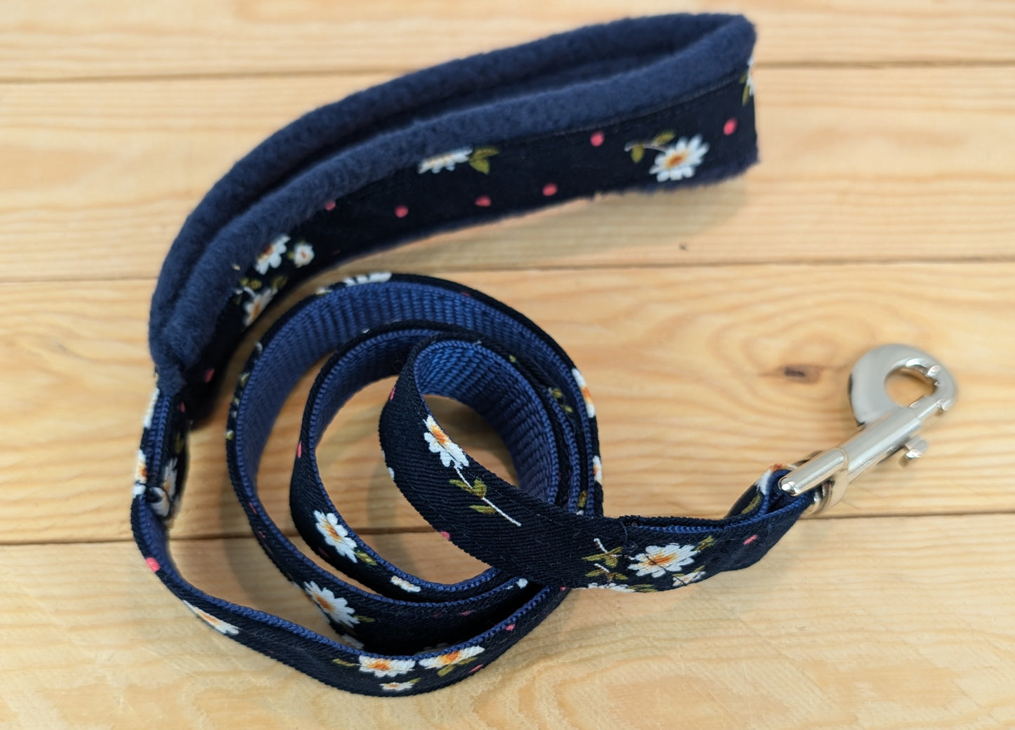 Navy Daisy Dog Lead