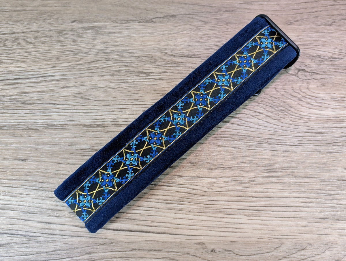 Blue Velvet Lined Martingale/Half-check Dog Collar