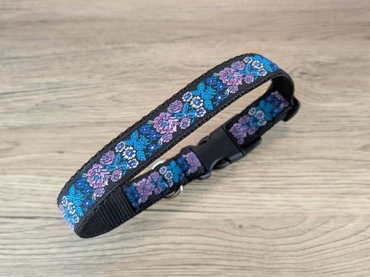 Blue Floral Dog Collar