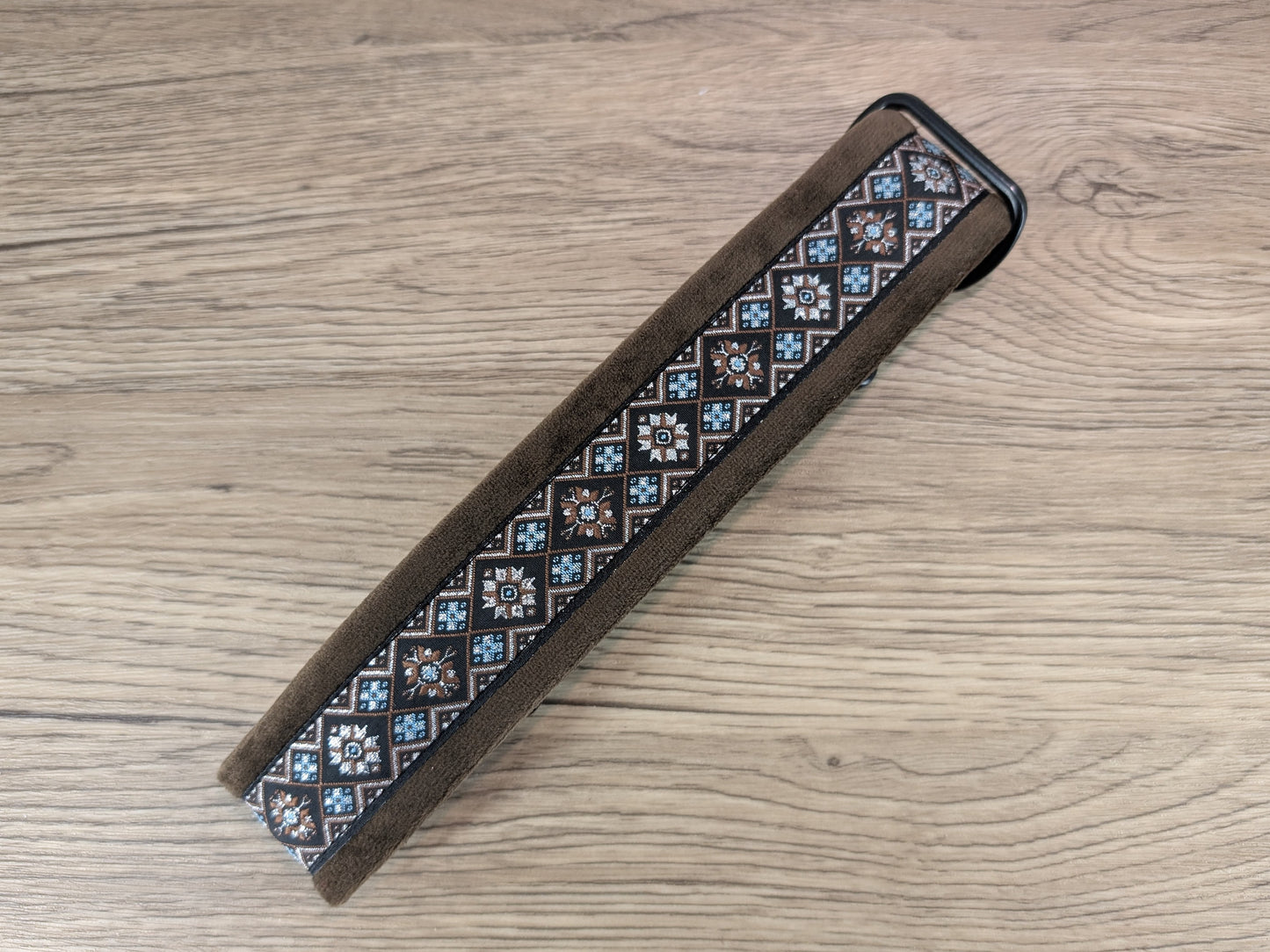 Brown Velvet Lined Martingale/Half-check Dog Collar