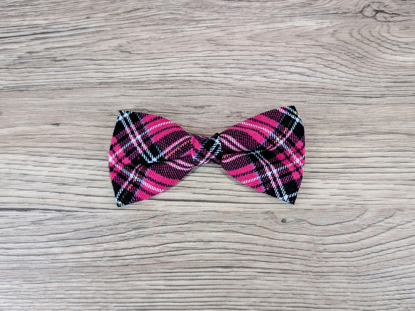 Cerise Tartan/Plaid Dog Bow Tie